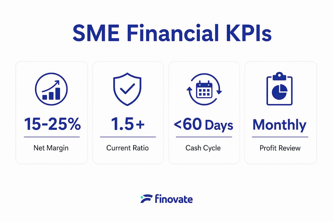 Infographic showing key SME financial performance metrics