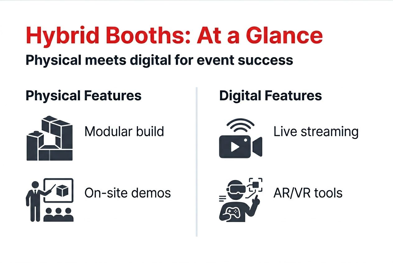 Infographic comparing physical and digital booth features