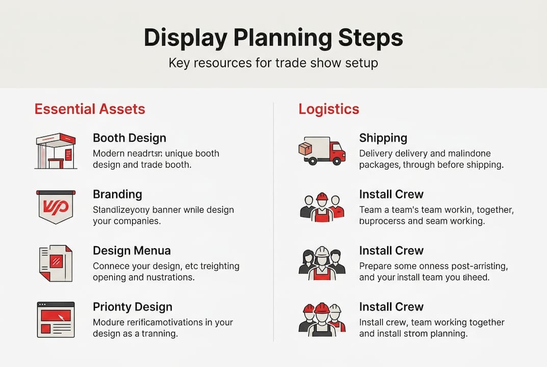 Infographic showing event display planning steps