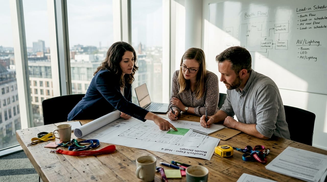 Team reviewing <a href=