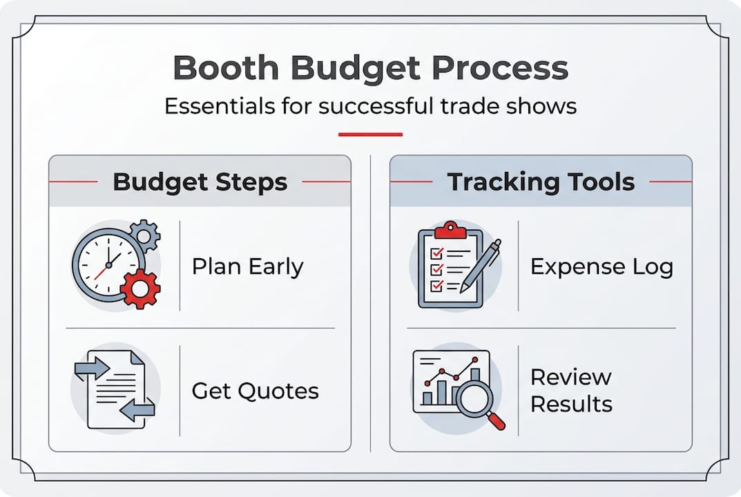 Infographic displays event booth budgeting steps