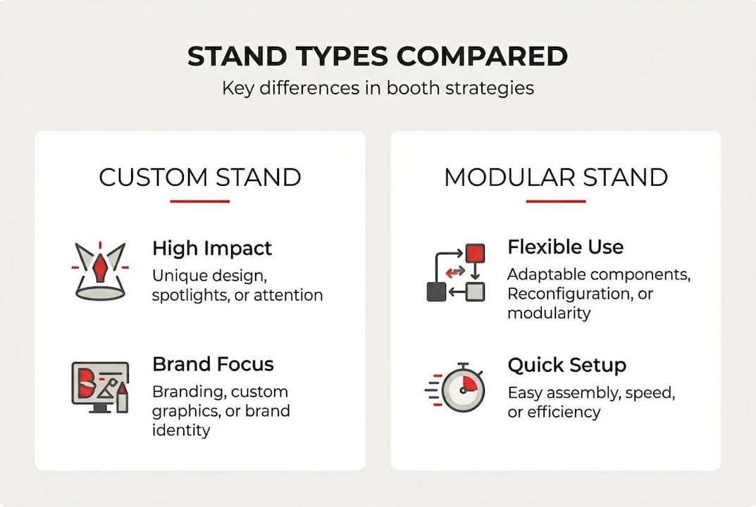 Infographic comparing booth types and benefits