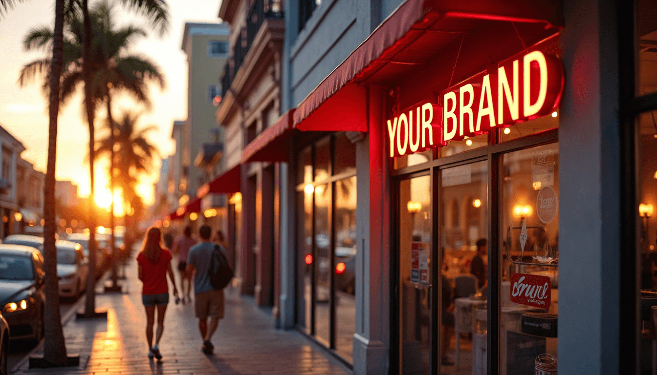 What Are Channel Letters? Guide For Florida Businesses 2025 Florida Storefront With Illuminated Channel Letter Sign At Dusk