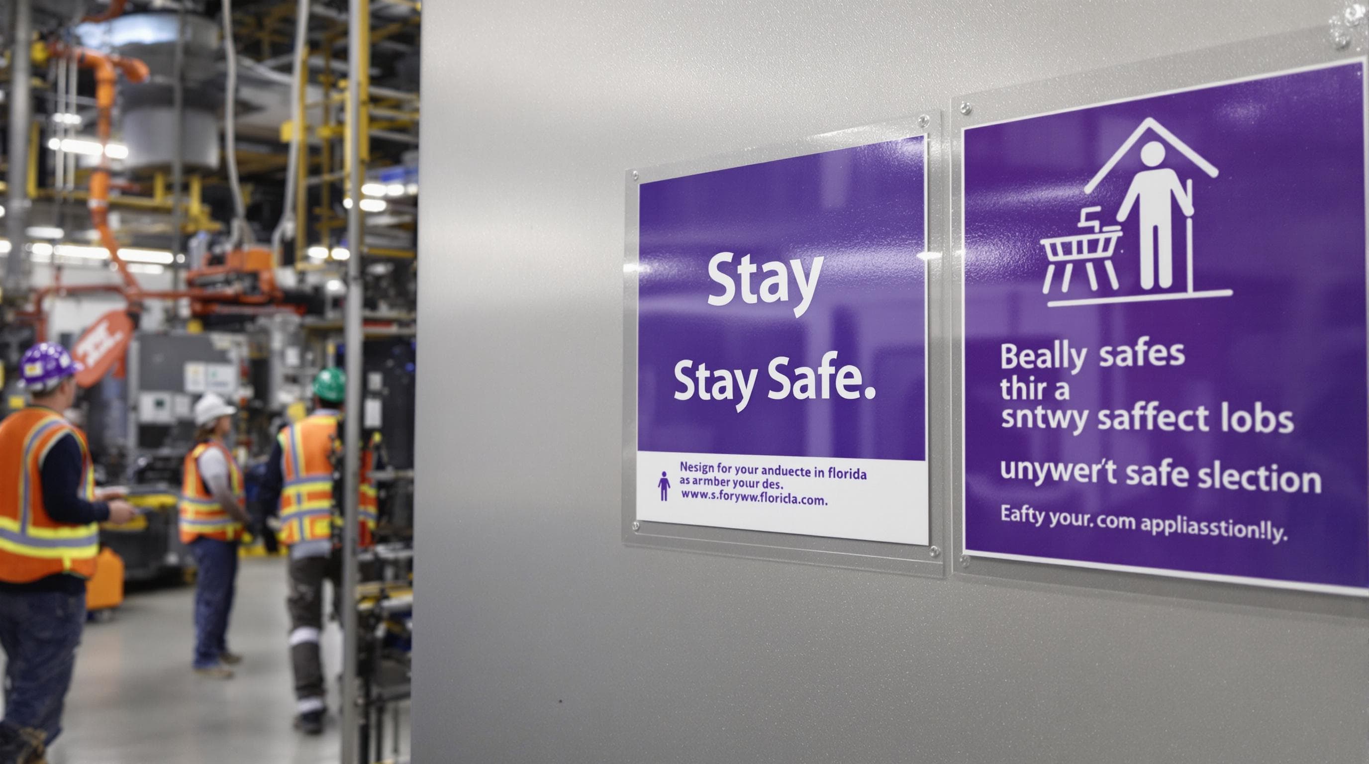 Why Signage Is Important In Florida: Guide For 2025 Industrial Florida Workplace With Visible Safety Signage And Active Workers