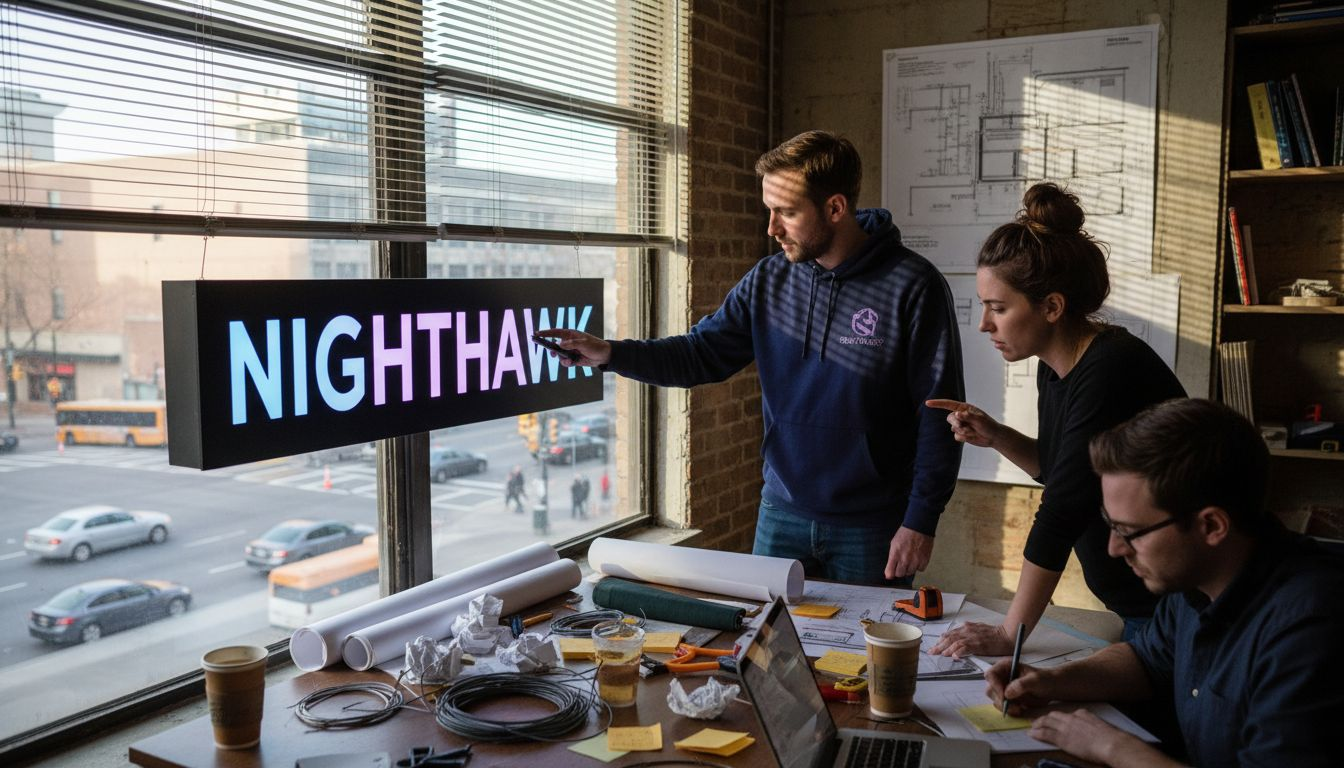 Team Testing Led Sign Prototype