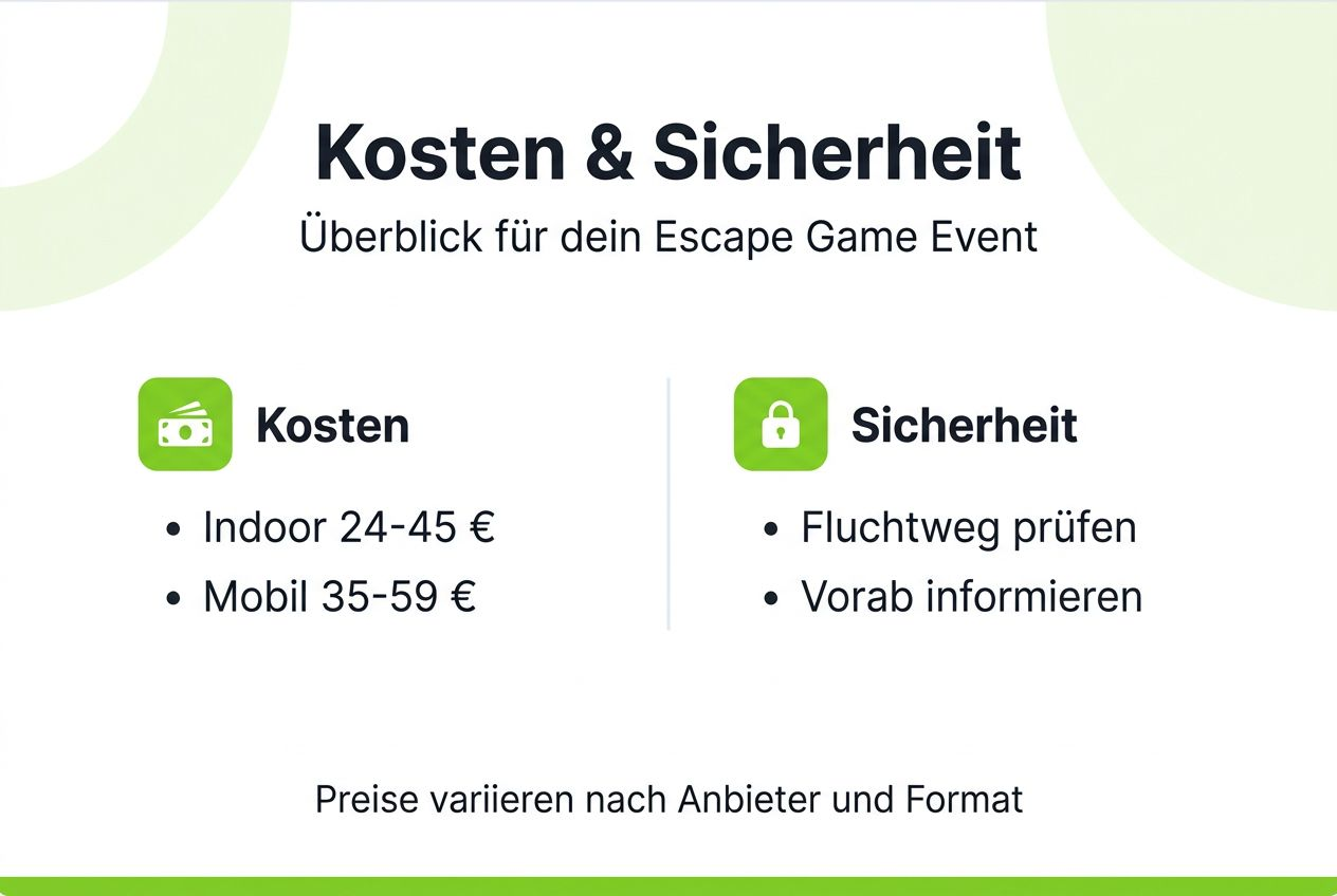 Kosten und Sicherheit bei Escape Games – Eine anschauliche Übersicht