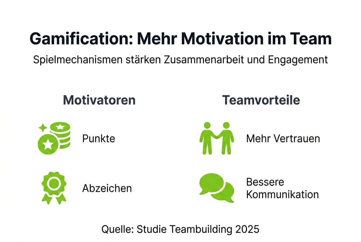 Infografik: Die wichtigsten Vorteile von Gamification im Teambuilding auf einen Blick