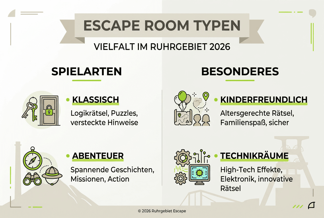 Übersicht: Die verschiedenen Escape Room-Konzepte im Ruhrgebiet auf einen Blick