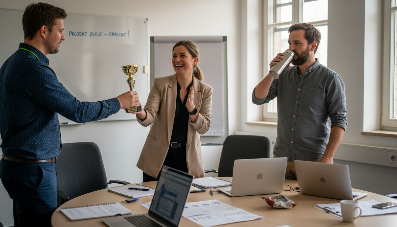 Nach dem Teamwettbewerb im Büro wurden die Gewinner ausgezeichnet und die Preise feierlich überreicht.