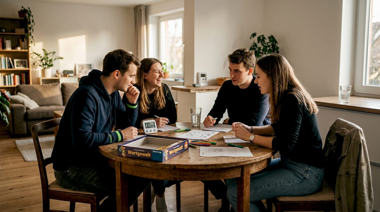 Eine Gruppe von Freunden stellt sich gemeinsam der Herausforderung eines Escape Rooms und versucht, das Rätsel rechtzeitig zu lösen.