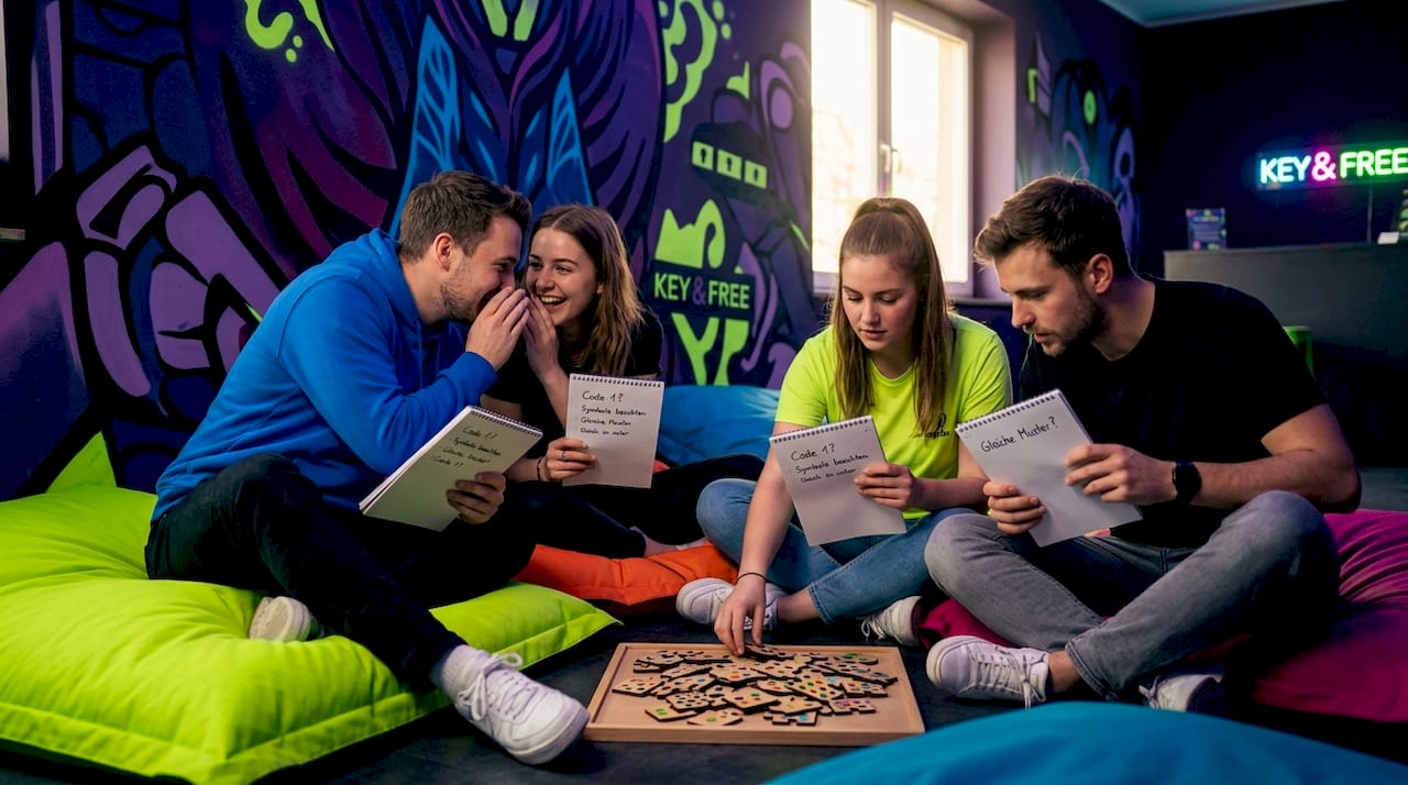 Im Escape Room hatte das Team Schwierigkeiten, sich abzustimmen und miteinander zu kommunizieren.