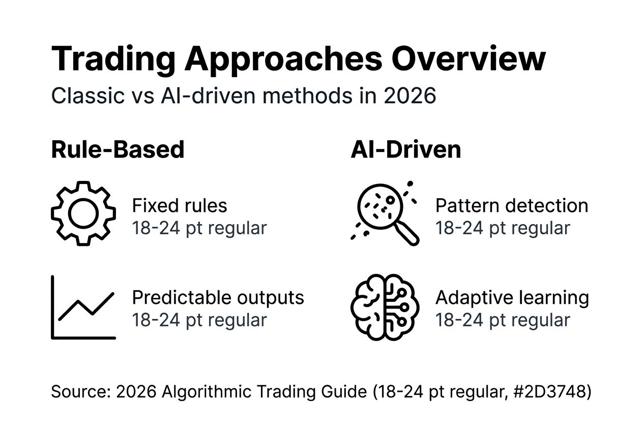 what is algorithmic trading? a 2026 guide for traders 7 infographic comparing rule and ai trading