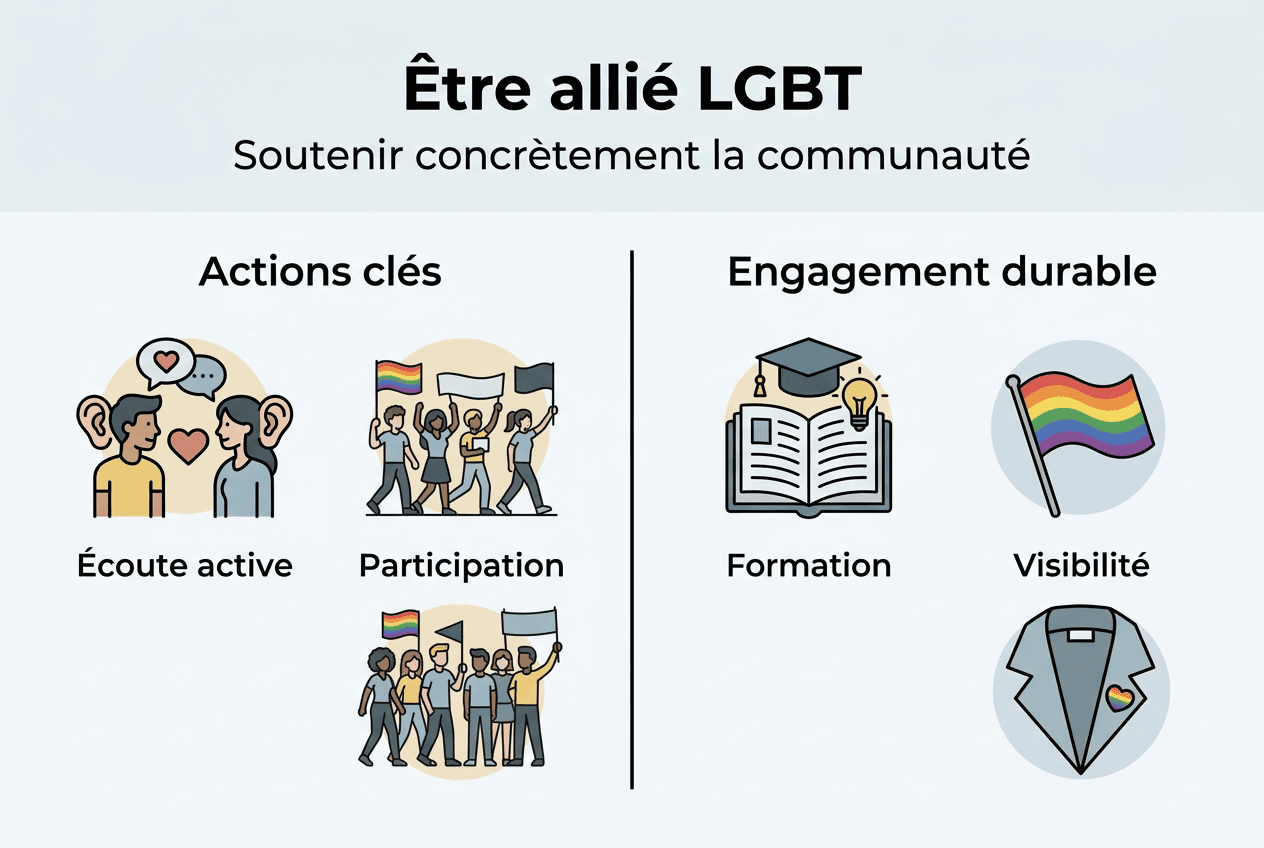 Infographie : comment agir en tant qu’allié·e de la communauté LGBT+