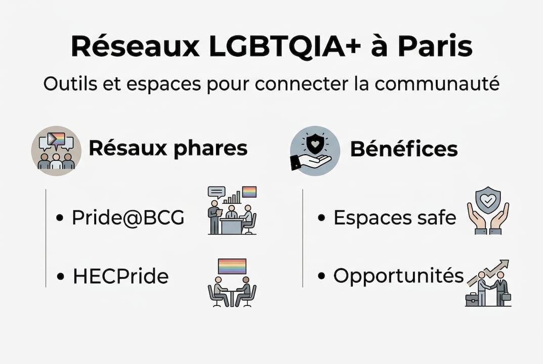 Visuel explicatif : l’importance des réseaux LGBTQIA+ et leurs atouts