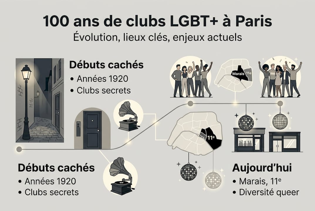 Chronologie illustrée de l’évolution des lieux LGBT à Paris au fil du siècle