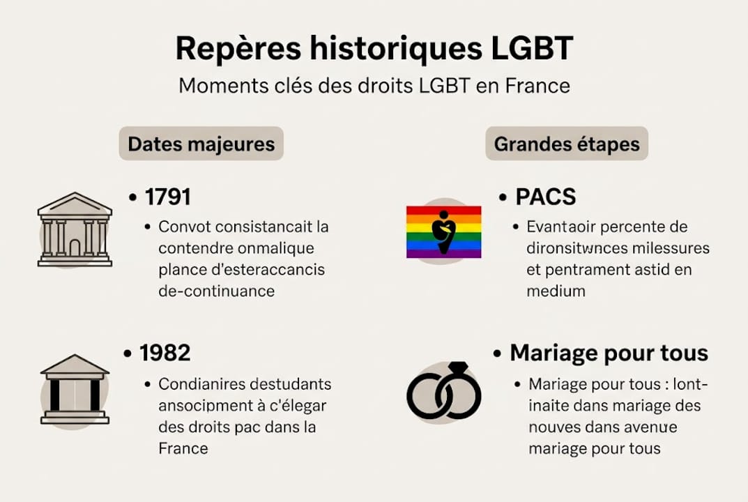 Repères chronologiques majeurs du mouvement LGBT en un coup d'œil