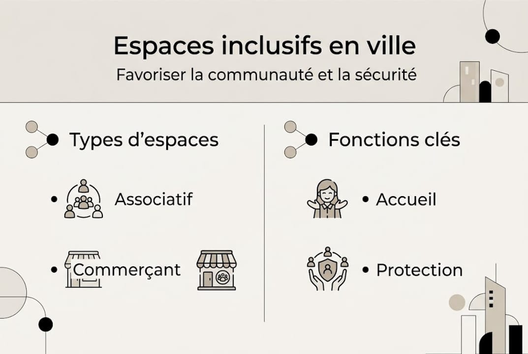 Visuel sur les principaux lieux urbains favorisant l’inclusion