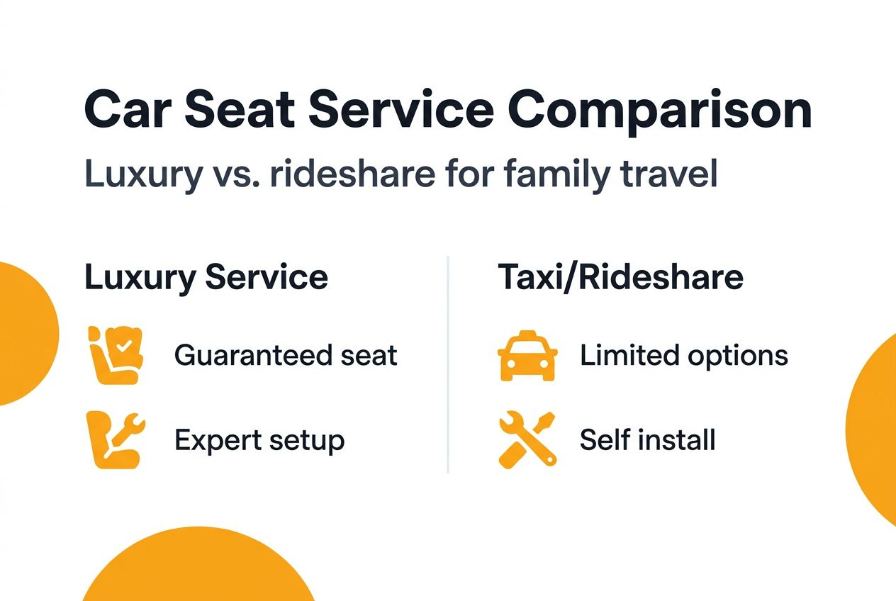 Infographic comparing car seat service options