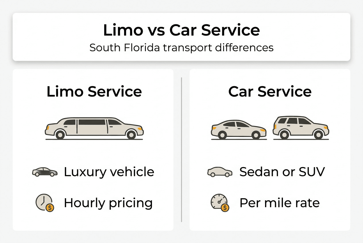 Infographic showing limo vs car service comparison