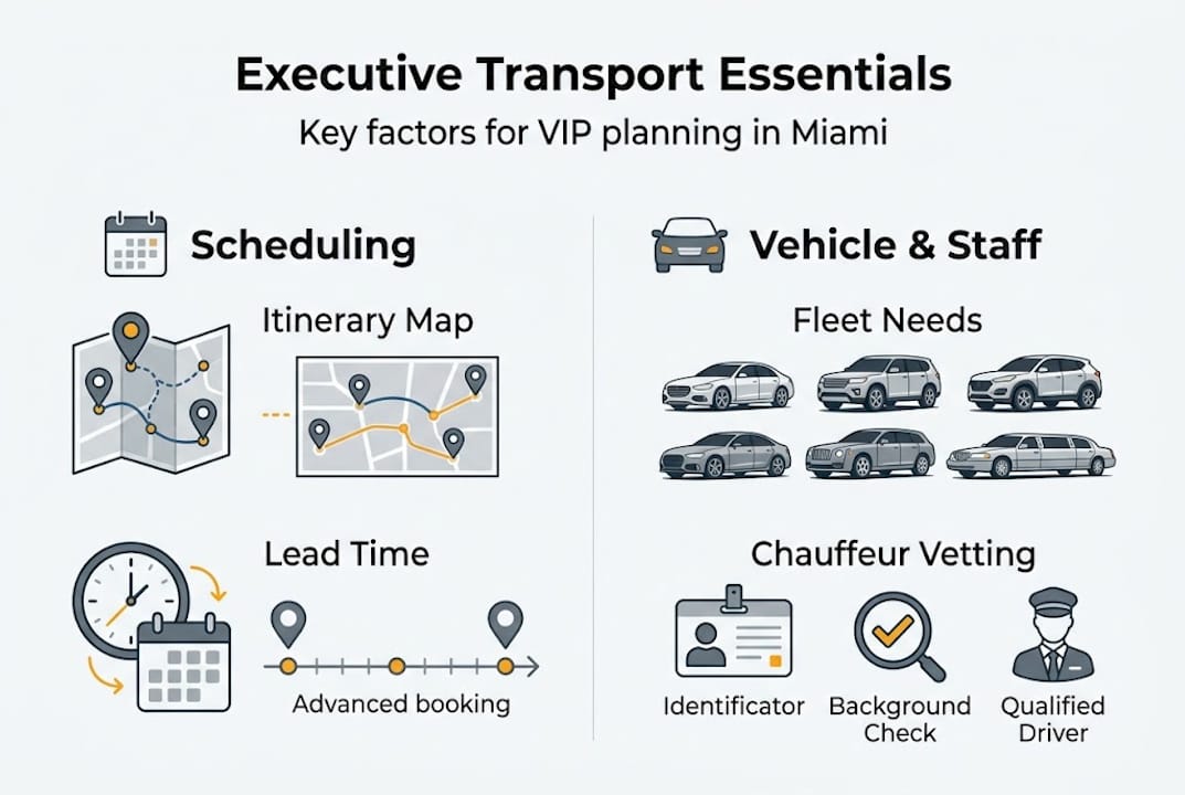 Infographic on executive transport planning steps