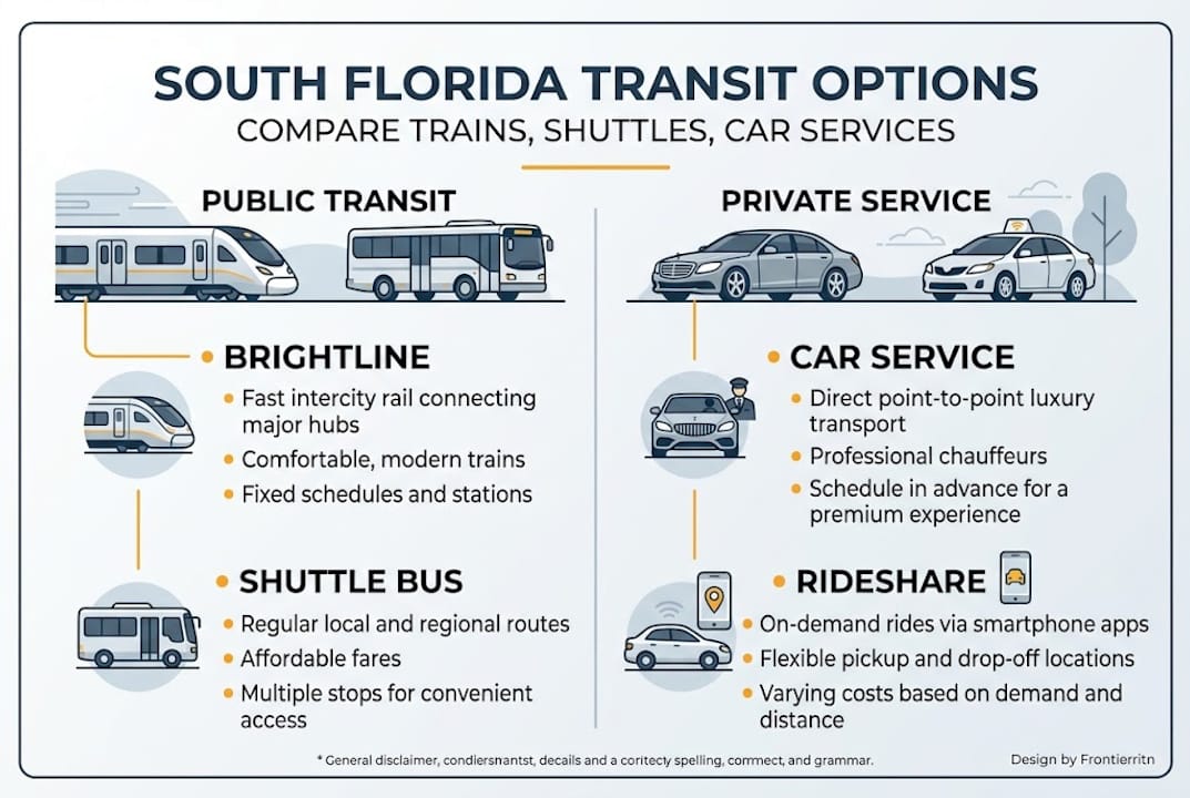 Infographic comparing transit options in South Florida