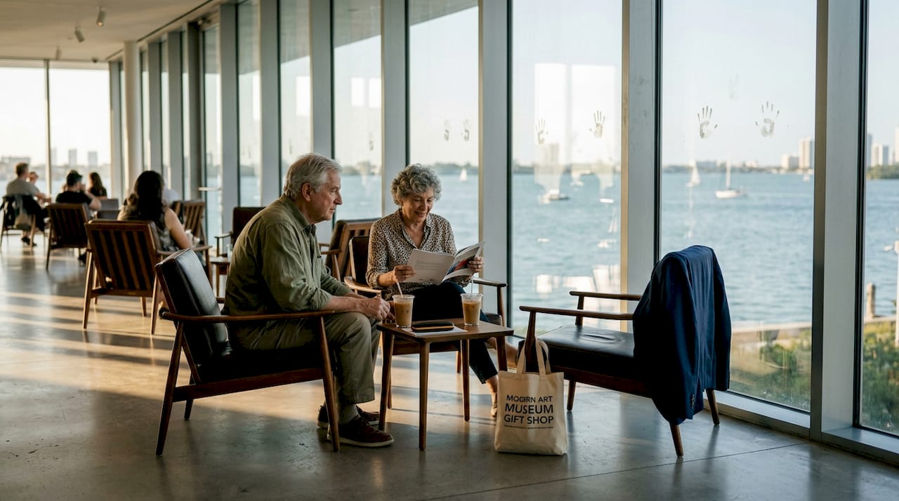 Museum lounge overlooking Biscayne Bay