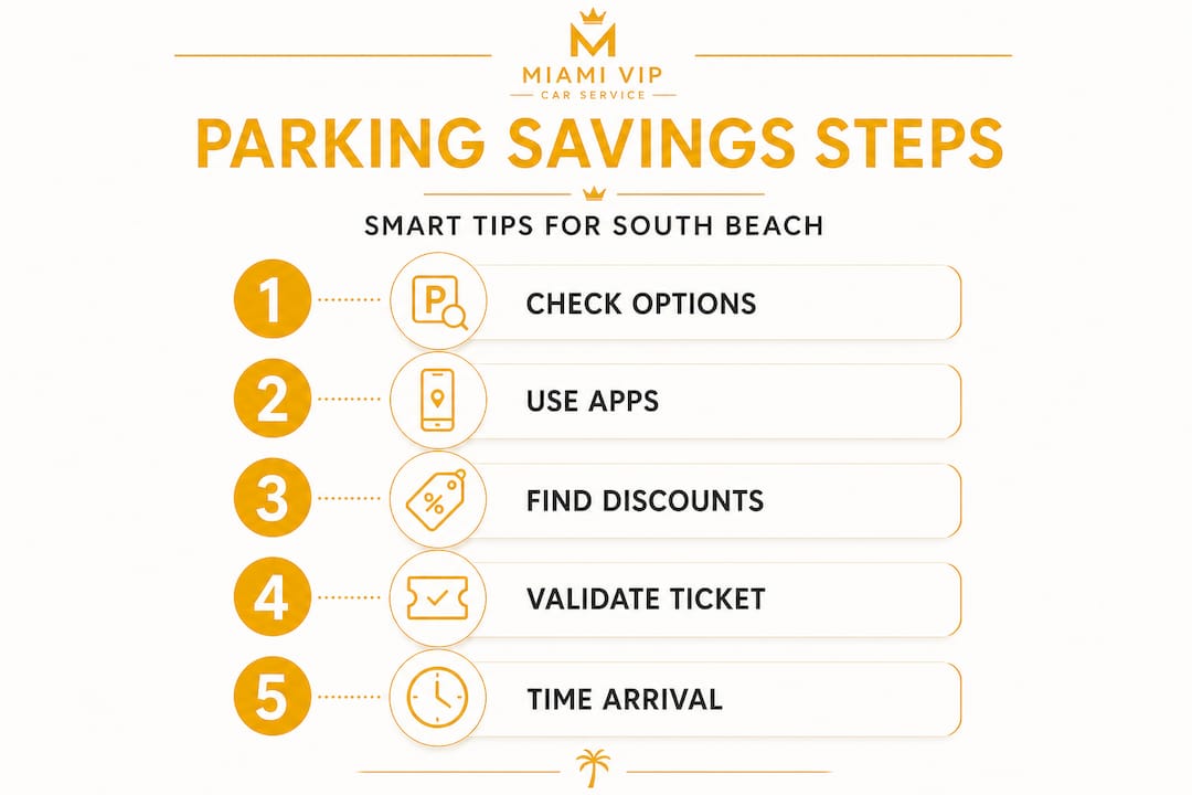 Miami VIP Car Service - 1778032550726 Vertical steps for South Beach parking savings Vertical steps for South Beach parking savings