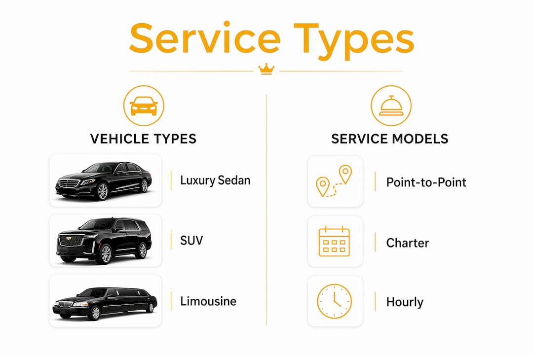 Infographic comparing vehicle types and service models