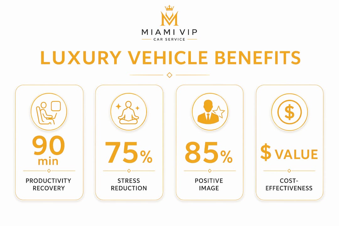 Infographic showing benefits of luxury vehicles for business travel