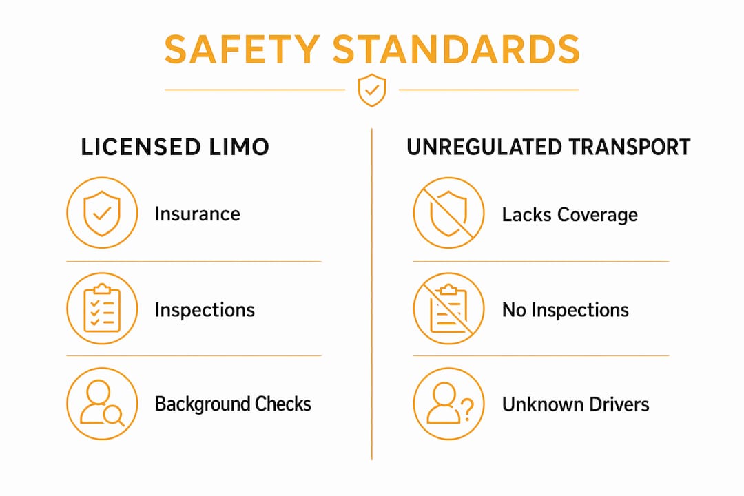 Miami VIP Car Service - 1783437850106 Infographic comparing licensed limos and unregulated transport safety Infographic comparing licensed limos and unregulated transport safety