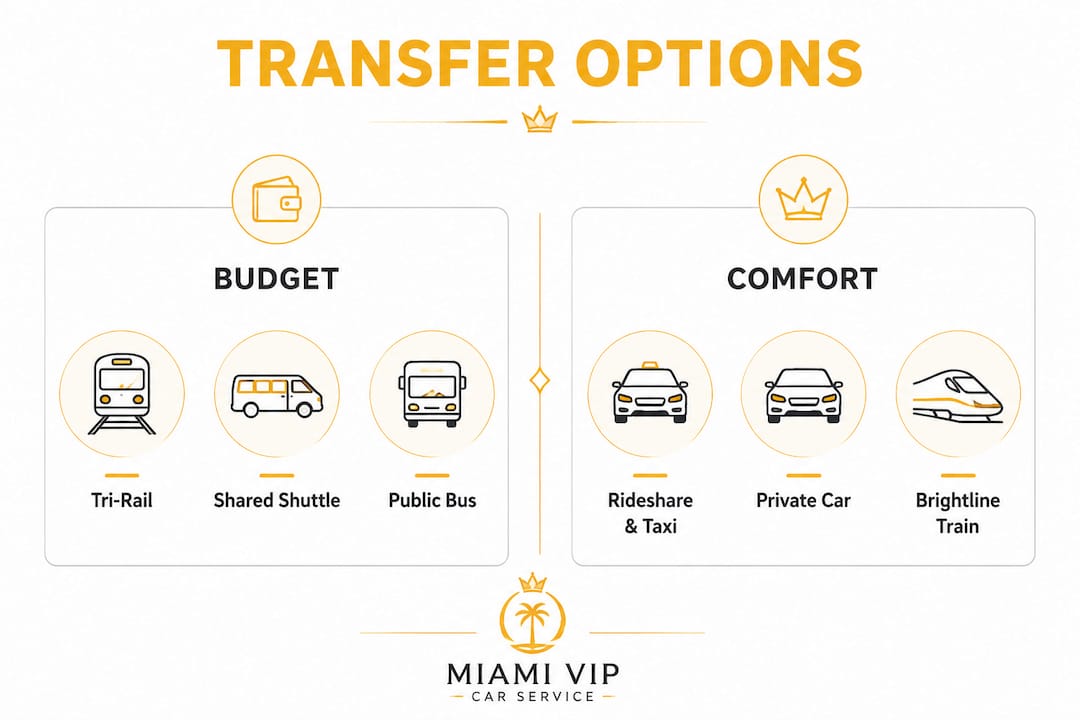 Infographic comparing budget and comfort transfer options