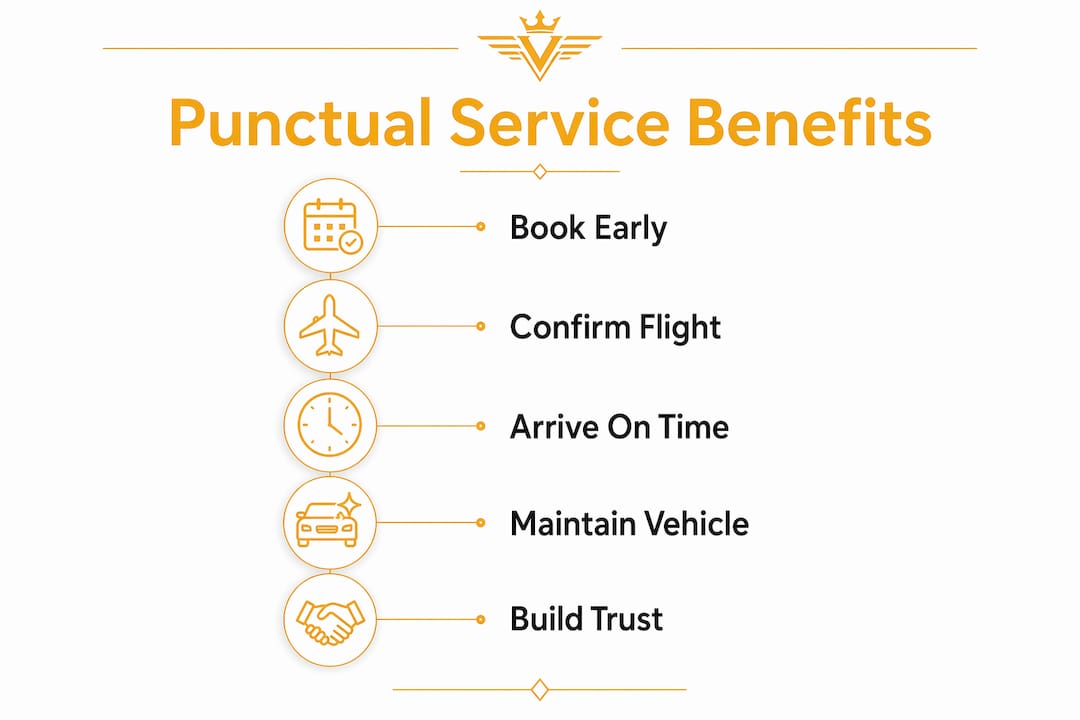 Infographic illustrating benefits of punctual car service
