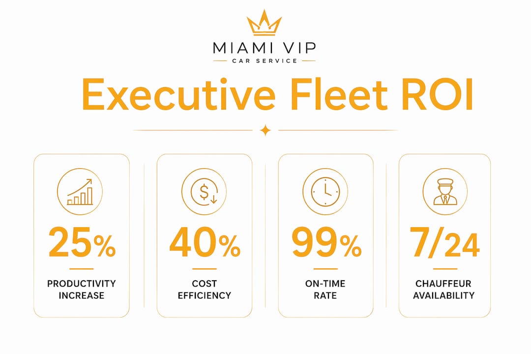 Infographic showing executive fleet service key stats and benefits