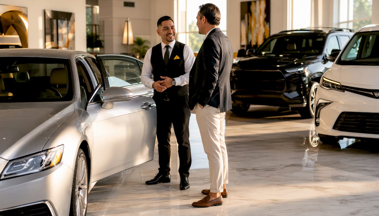 Luxury vehicle fleet with chauffeur and client