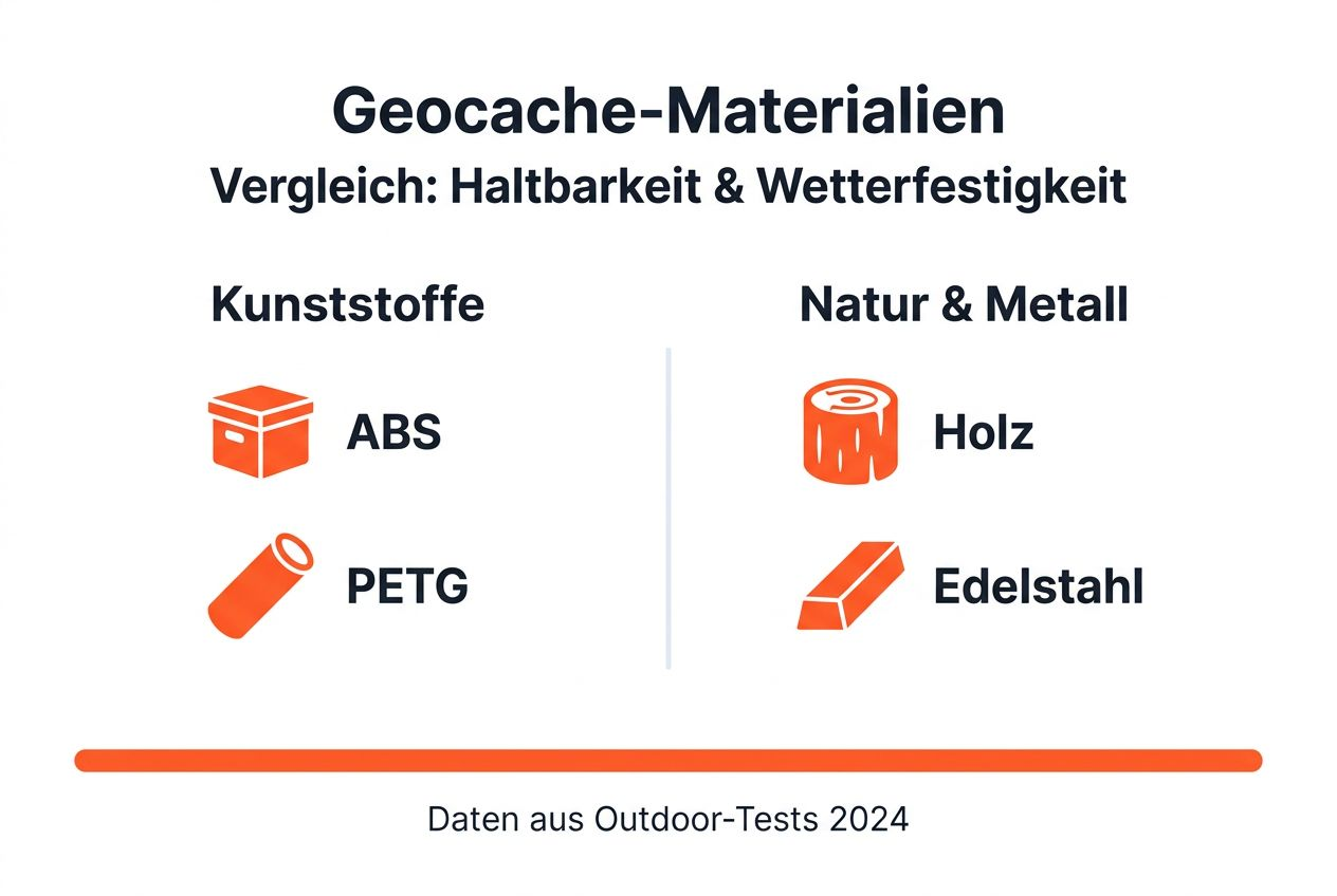 Übersicht: Materialien für Geocaches – Was eignet sich, was nicht? Vor- und Nachteile im Vergleich.