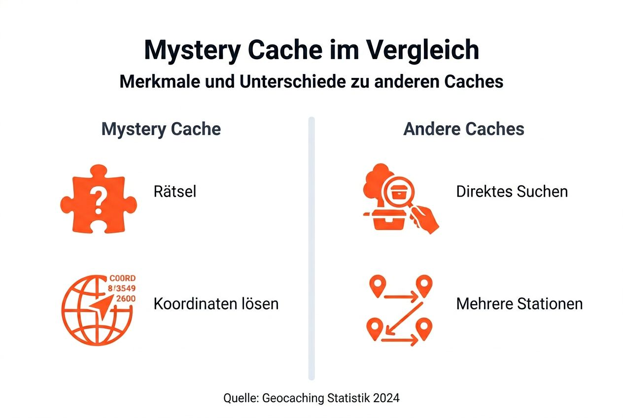 How does the Mystery Cache differ from other types of geocaches?