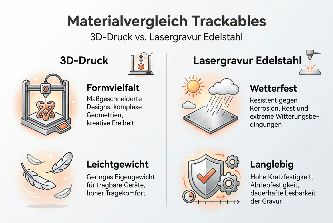 Übersicht: Materialien für Trackables im Vergleich