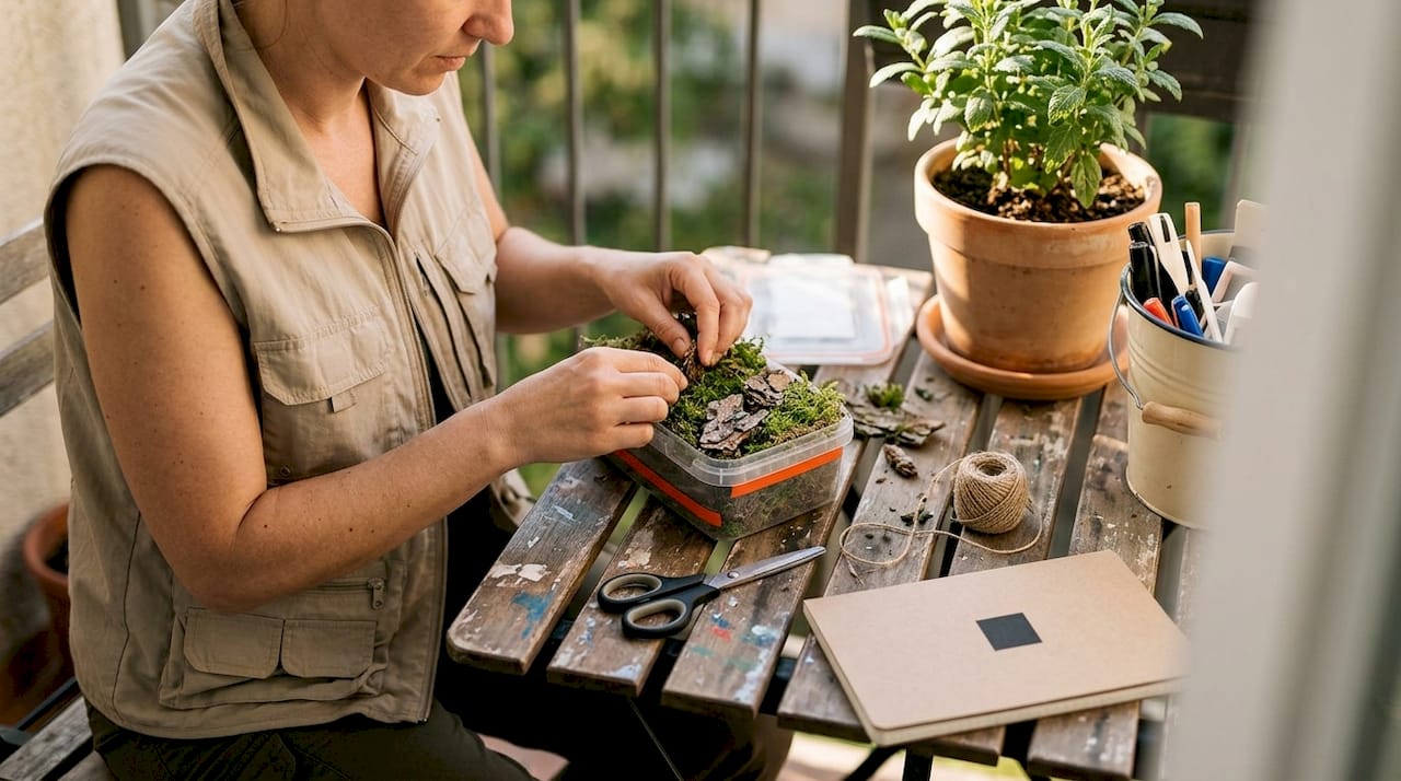 Frau entwickelt umweltfreundlichen Geocache-Behälter