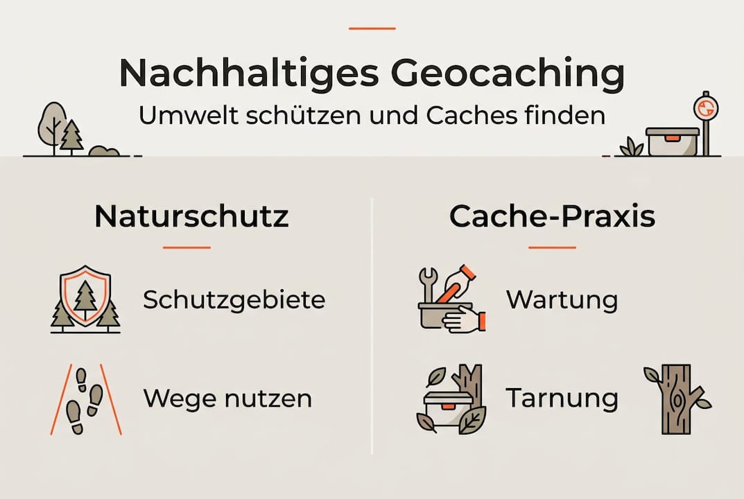 Übersicht: Nachhaltiges Geocaching – die wichtigsten Aspekte auf einen Blick
