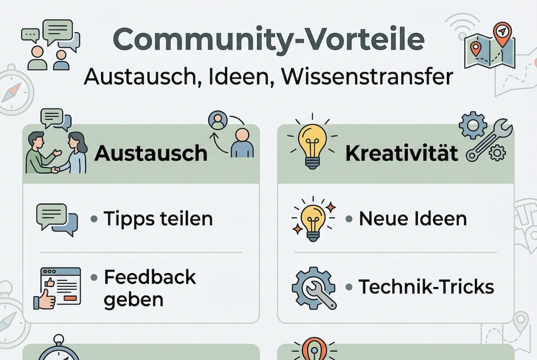 Infographic: How Geocaching Communities enrich our adventure – advantages and functions at a glance