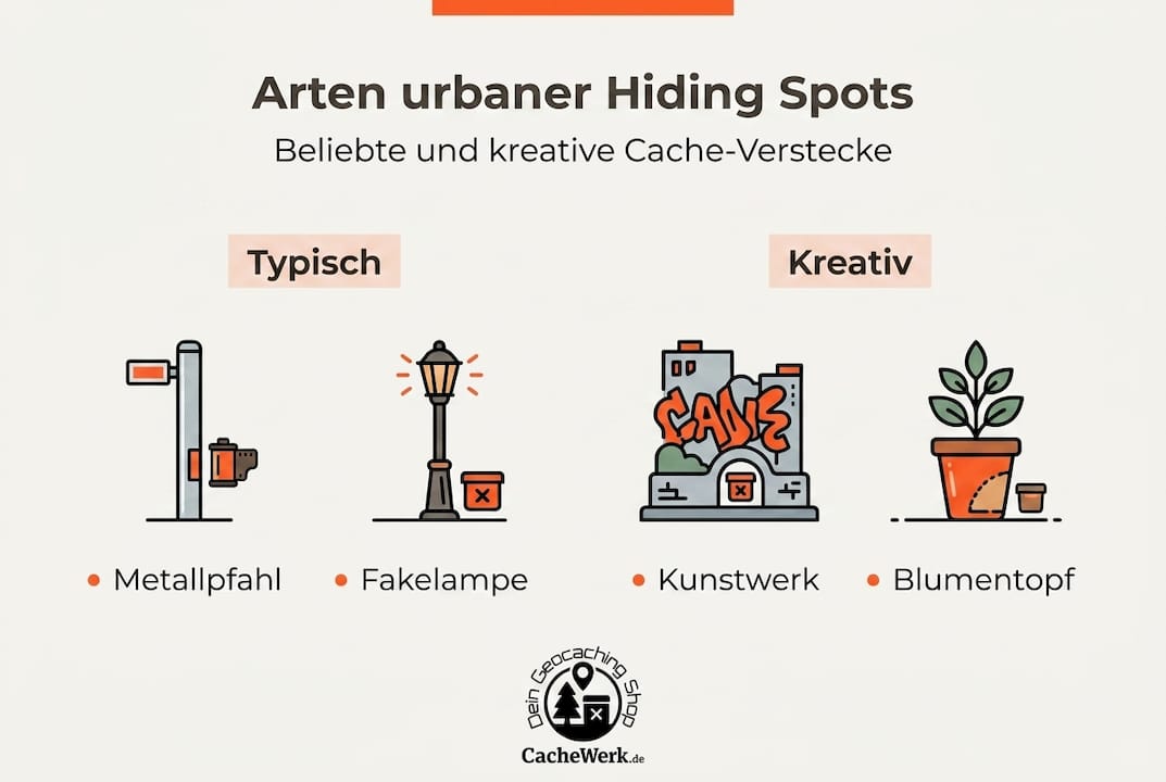 Infografik: Verschiedene Typen von urbanen Verstecken im Überblick