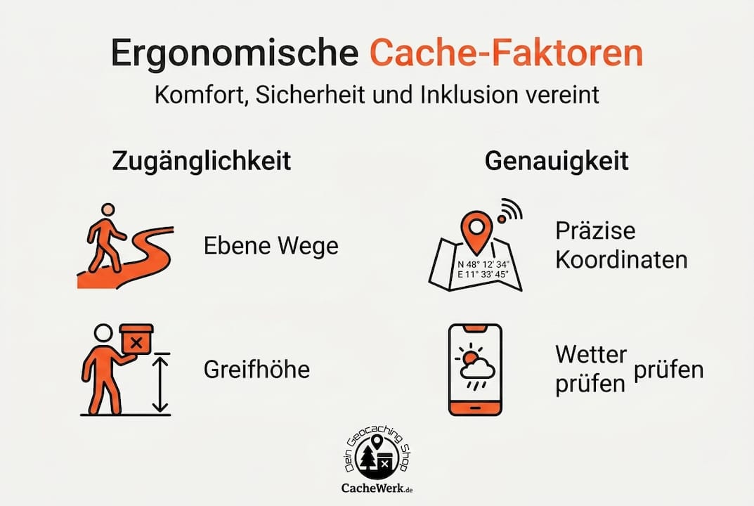 Übersicht: Die wichtigsten Aspekte für ergonomische Cache-Verstecke auf einen Blick