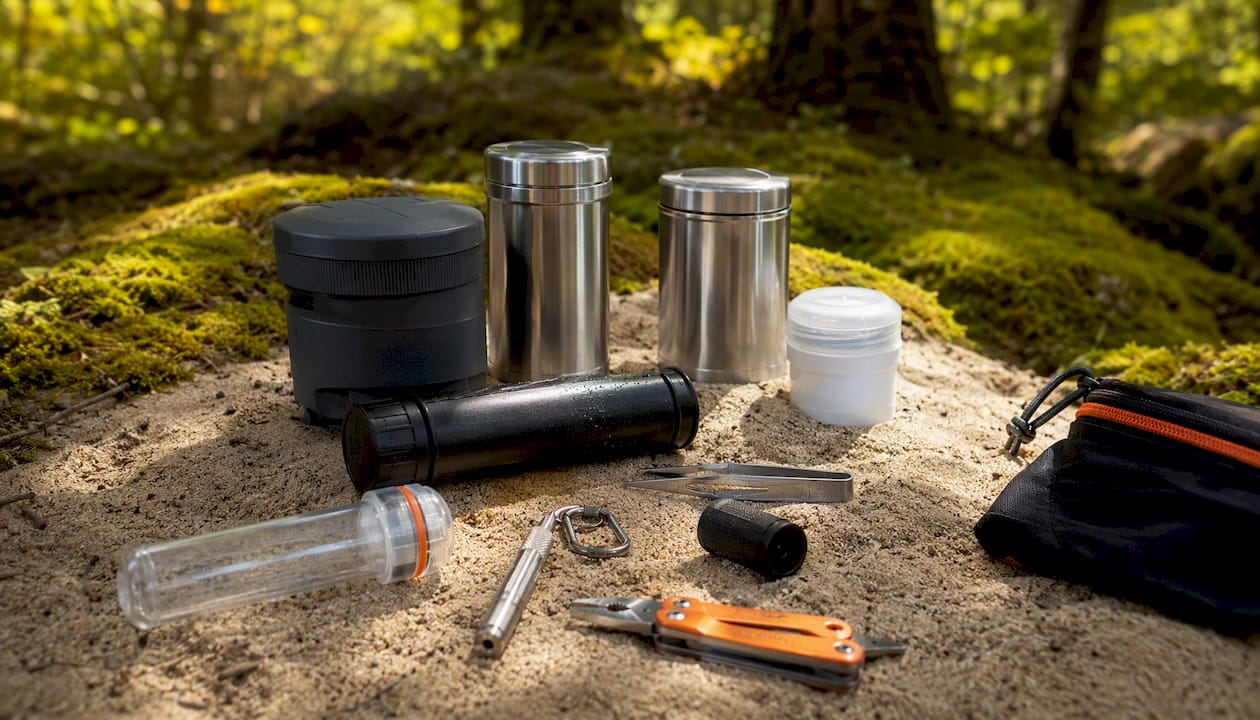 Beim Verstecken von Geocaches im Freien empfiehlt es sich, robuste und wasserdichte Behälter zu verwenden, damit der Inhalt auch bei schlechtem Wetter geschützt bleibt.