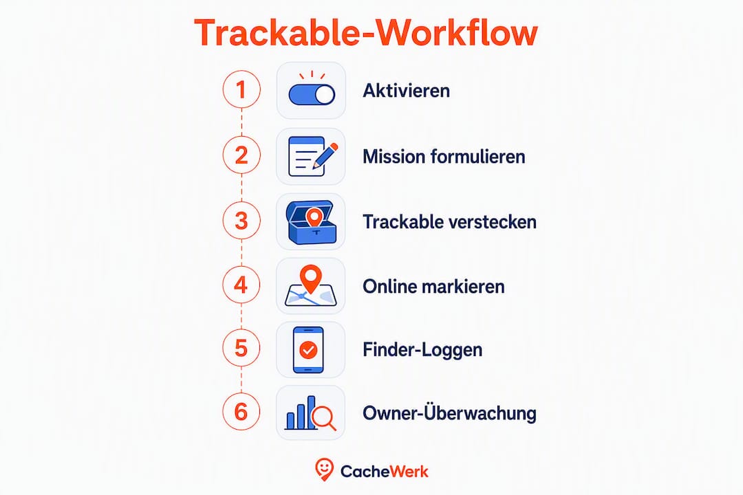 Grafische Übersicht: So funktioniert der Workflow für Trackables – Schritt für Schritt erklärt