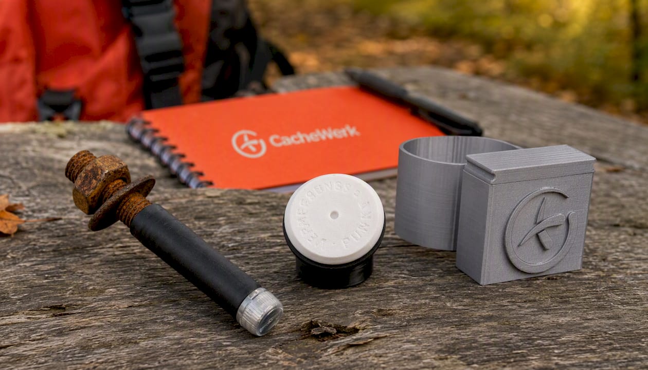 Geocaching Rusty Bolt Cache – Rostiger Schraubbolzen mit Nano-Behälter | Devious Urban Cache