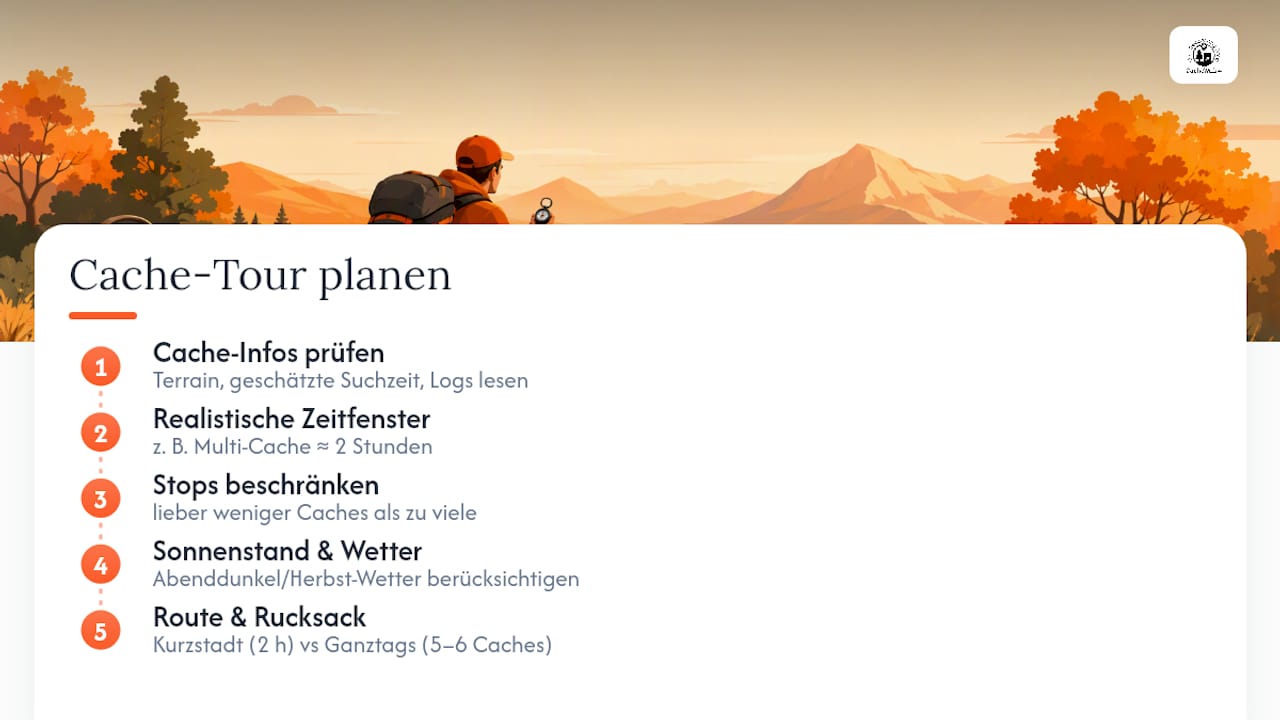 Diagramm zu Planungskriterien beim Geocaching