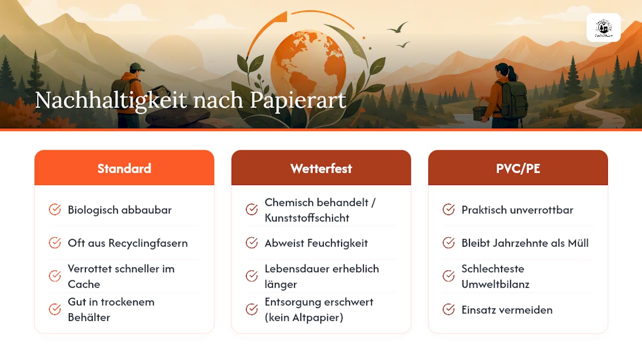 Wie nachhaltig sind die verschiedenen Logbuch-Papiere? — overview diagram