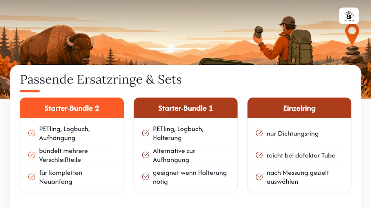 Wo bekommen Sie passende Ersatzringe und PETling-Sets? — overview diagram
