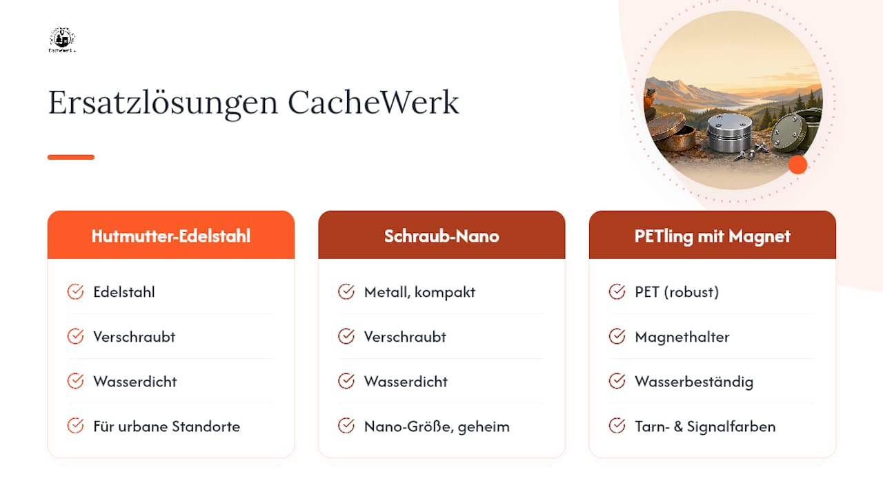 Passende Ersatzlösungen aus dem CacheWerk-Sortiment — overview diagram