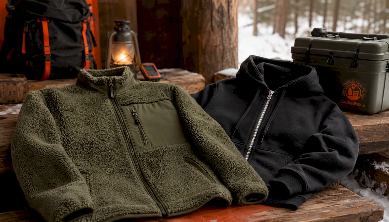 CacheWerk Unisex Sherpa‑Jacke – Relaxed Fit | Warm, weich & perfekt für Outdoor‑Abenteuer